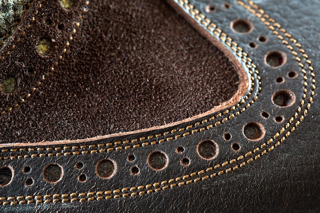 A close-up shot of the intricate stitching and unique texture of a designer shoe, highlighting the limited edition craftsmanship and luxurious materials.