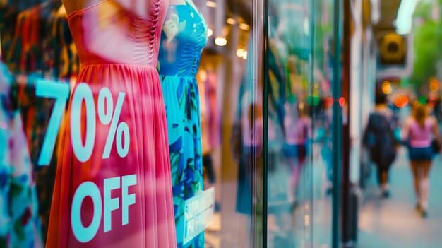 A shopper enthusiastically pointing at a 