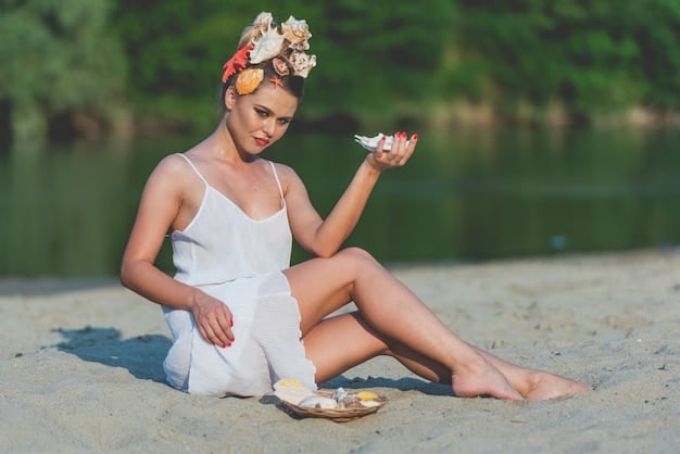 A stylish woman transitioning from a beach setting in a chic swimsuit and linen cover-up to a relaxed brunch, where she has added a straw hat and changed her bag, showcasing versatility.